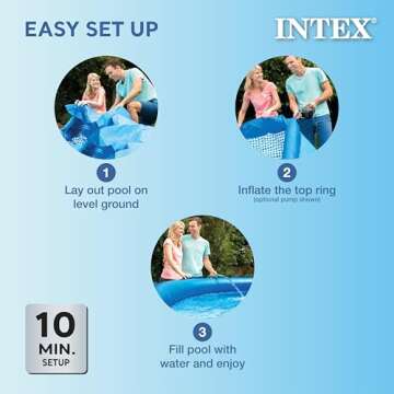 Intex 28110EH Easy Set Inflatable Swimming Pool: 8ft x 30in – Puncture-Resistant Material – Quick Inflation – 639 Gallon Capacity – 23in Water Depth