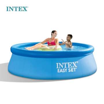 Intex 28110EH Easy Set Inflatable Swimming Pool: 8ft x 30in – Puncture-Resistant Material – Quick Inflation – 639 Gallon Capacity – 23in Water Depth