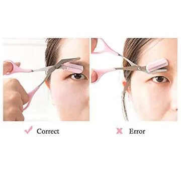 Eyebrow Trimmer scissors With Mini Comb,Ladies Men's Auxiliary eyebrow comb scissors,Perfect eyebrow trimming tool for better control of length,prune of eyebrows Shaping at home Makeup Tools.