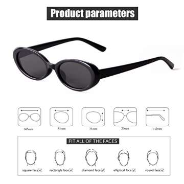 JUDOO Tiny Small 90s Sunglasses for Women Men Retro Oval Tinted Glasses
