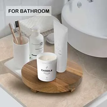 Mavurve Wood Riser 2Pcs 7-9 Inch Wood Pedestal Stand Round,Wood Risers for Decor Farmhouse,Natural Acacia Wood Stand for Display Wooden Risers for Kitchen/Bathroom Counter/Plant Stand