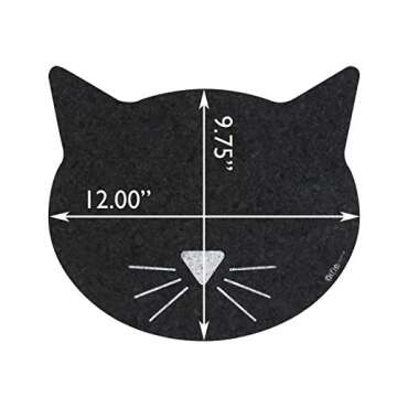 ORE Pet Black Cat Face Recycled Rubber Pet Placemat for Pet Lovers