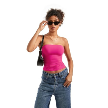 SUUKSESS Sexy Summer Tube Top - Hot Pink, Sleeveless