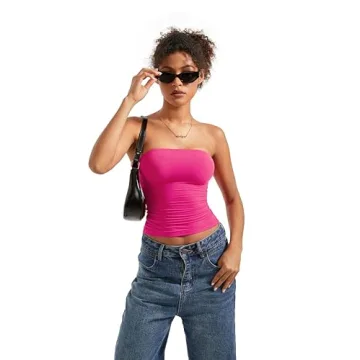 SUUKSESS Sexy Summer Tube Top - Hot Pink, Sleeveless