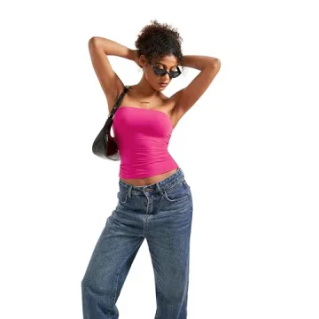 SUUKSESS Sexy Summer Tube Top - Hot Pink, Sleeveless