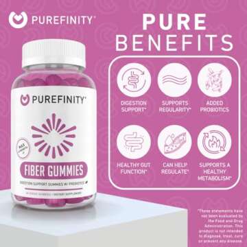 PUREFINITY Sugar-Free Fiber Gummies for Healthy Digestion