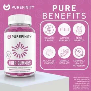 PUREFINITY Sugar-Free Fiber Gummies for Healthy Digestion