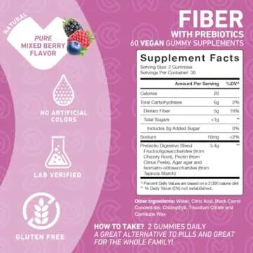 PUREFINITY Sugar-Free Fiber Gummies for Healthy Digestion