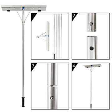 Adjustable Aluminum Roof Rake for Snow & Debris Removal