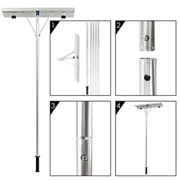 Adjustable Aluminum Roof Rake for Snow & Debris Removal