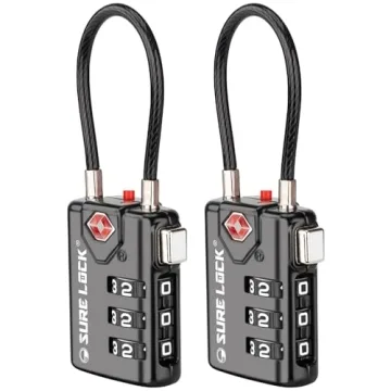 SURE LOCK TSA Compatible Travel Luggage Locks with Inspection Indicator