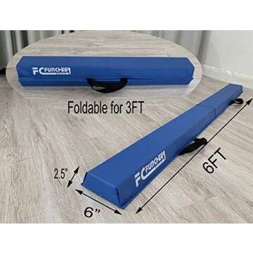 6FT/9FT Folding Balance Beam for Kids ages 3-15- Foldable Gymnastics Floor Beam,Anti-Slip ,Carrying ...