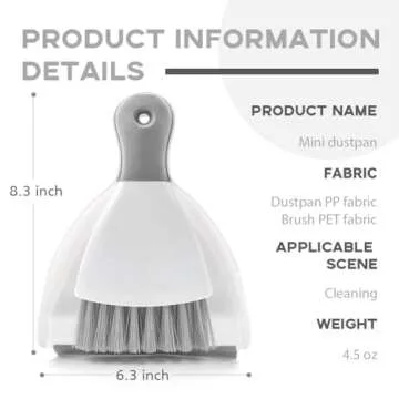 Dust pan Broom Brush Dustpan - Dustpan and Brush Set,Mini dust Pans with Brush,Dust Pan and Brush Set for Table, Key Board, Cat, Dog and Other Pets, Dust Pan Brush Nesting Tiny Cleaning Broom（Gray）
