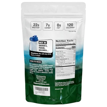 Opportuniteas Grass Fed Vanilla Protein Powder - Natural Nutrition