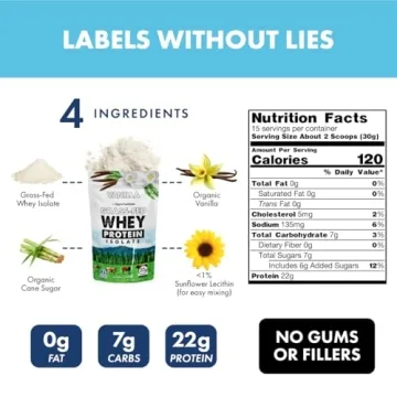 Opportuniteas Grass Fed Vanilla Protein Powder - Natural Nutrition