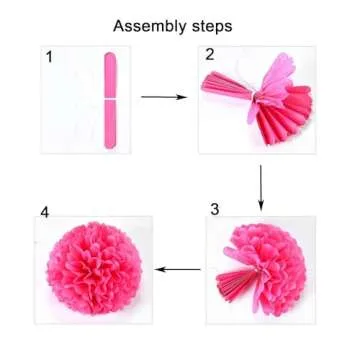 Aimto 12pcs Rainbow Paper Pom Poms Decorations for Party Ceiling Wall Hanging Tissue Flowers Decorations - 6 Colors of 12 Inch, 10 Inch