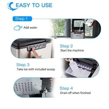 Portable Ice Maker for Countertop, 9 Ice Cube Ready in 7 Mins, 26 lbs in 24 hrs, Ice Maker Machine with Basket and Scoop for Home Bar Office Dorm Camping RV Parties Drinks, 2 Size Bullet Ice