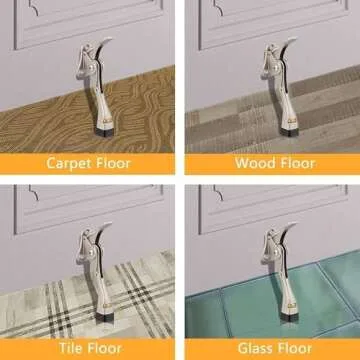 Gotega Door Stopper, 2 Packs Kickdown Door Stop with One Touch Adjustable Height and Rubber Tip 4 Inches, Heavy Duty Door Stops, Door Holder, Bottom of Door