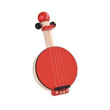 PlanToys Wooden Banjo Musical Toy Stringed Instrument (6411) | Sustainably Made from Rubberwood and ...