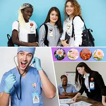 LET'S RESIN 2Pcs Resin Mold, 24 Cavities Badge Reel Molds for Resin, Phone Grip Mold for UV Resin,Epoxy Resin,Casting Molds for DIY Resin Keychain