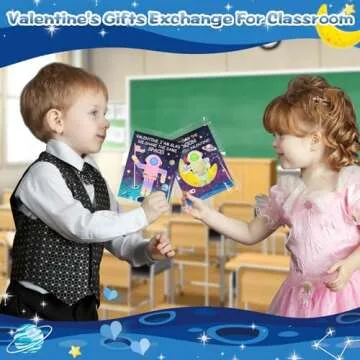ZIRSENG Valentines Day Gifts for Kids Classroom - 28PACK Pop Fidget Spinners Astronaut Bulk with Unique Valentines Cards for Classroom Exchange Prize, Sensory Toys for Valentine's Party Favors