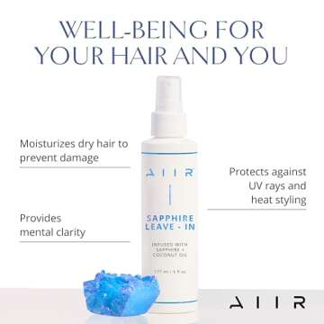 AIIR Sapphire Leave In Conditioner - Lightweight Moisturizing Detangler, Hydrate Dry Damaged Hair, T...