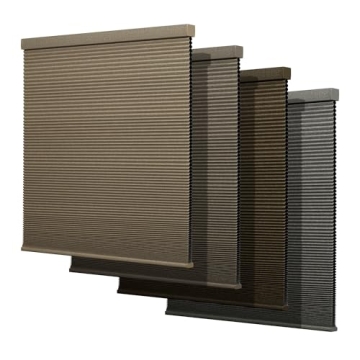 Boolegon Cordless Linen Honeycomb Shades - Custom Blackout Blinds for Privacy & Style
