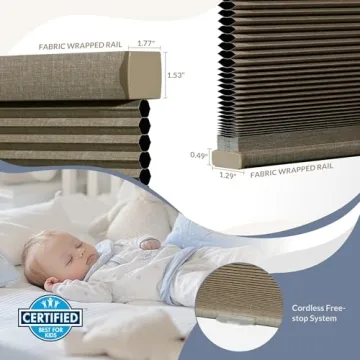 Boolegon Cordless Linen Honeycomb Blackout Shades Custom Size