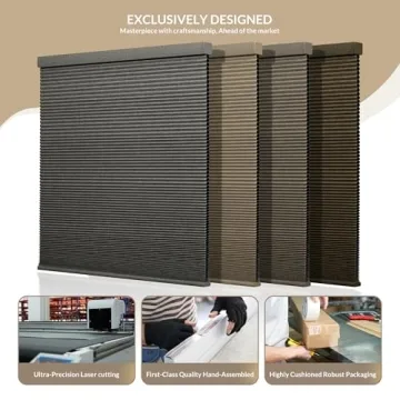 Boolegon Cordless Linen Honeycomb Blackout Shades Custom Size