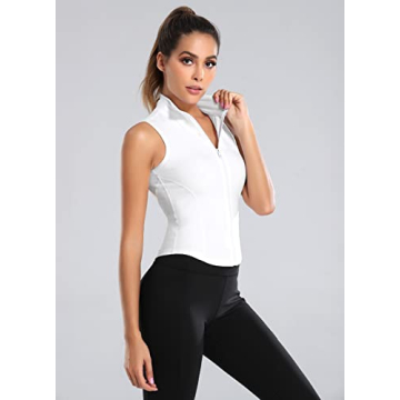 FEOYA Women's Sleek Quick Dry Workout Tank Top - White