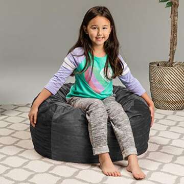 Sofa Sack - Plush, Ultra Soft Kids Bean Bag Chair - Memory Foam Bean Bag Chair with Microsuede Cover - Stuffed Foam Filled Furniture and Accessories for Kids Room
