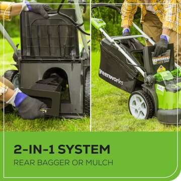 Greenworks 40V 20" Twin Blade Mower, 4.0Ah + 2.0Ah Battery