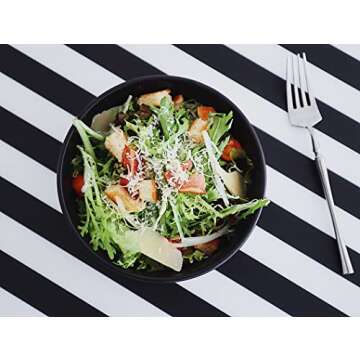 Famiware Dinnerware Set, 16 Piece Dishes Set, Plates and Bowls Set for 4, Black Matte…