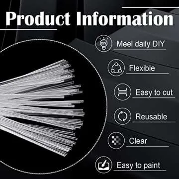 Vicenpal 120 Pcs 10 Inch Clear Acrylic Rods 1/8 Inch Diameter Acrylic Dowel Rods Round Plastic Strip Cake Topper Sticks for DIY Crafts Party Decorations Gardening