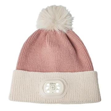 HEAD LIGHTZ Rechargeable LED POM POM Beanie - Hands-Free Light - Blush Cream