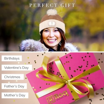 LED POM POM Beanie with Rechargeable Light - Blush Cream