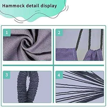 YUCAN Hammock Chair Stand with Hanging Swing Chair Included,Weather Resistant and Saving Space Stand Max 450 Lbs, Quality Cotton Weave Wrap Whole,Suitable for Indoor Outdoor Patio Yard（Grey） Patented