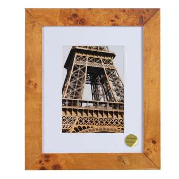 Concepts (Set Of 4 8X10 Burl Wood Picture Frames Matted To 5x7 - Honey Wood Finish Picture Frames fo...