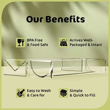 Srenta Clear Cracker Tray for Serving, Set of 2 Rectangular Cracker Holder for Serving Trays, Acrylic Food Display Cracker Serving Stand for Home, Party & Charcuterie Board Platter