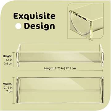 Srenta Clear Cracker Tray for Serving, Set of 2 Rectangular Cracker Holder for Serving Trays, Acrylic Food Display Cracker Serving Stand for Home, Party & Charcuterie Board Platter