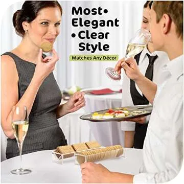 Srenta Clear Cracker Tray for Serving, Set of 2 Rectangular Cracker Holder for Serving Trays, Acrylic Food Display Cracker Serving Stand for Home, Party & Charcuterie Board Platter