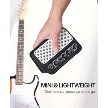 Mini Guitar Amp,LEKATO 10W Portable Electric Guitar Amplifier with Clean & Overdrive Channel,Reverb,Bluetooth Small Guitar Amp for Practice (Black-White)