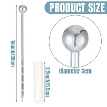 Therwen 14'' Stainless Steel Soil Sampler Probe Soil Sampler for Lawn Plant Garden Farm Underground ...