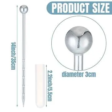 Therwen 14'' Stainless Steel Soil Sampler Probe Soil Sampler for Lawn Plant Garden Farm Underground ...