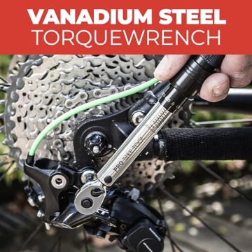 PRO BIKE TOOL 1/4 Inch Drive Click Bicycle Torque Wrench Set – 2 to 20 Nm – Maintenance Kit for Road and Mountain Bikes - Includes Allen and Torx Screws, Extension Bar and Storage Box - ISO Certified