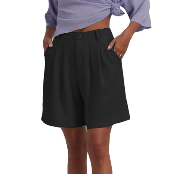 Famulily Black Tailored Shorts for Women - Casual High Waist Summer Fashion