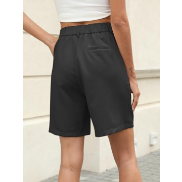 Famulily Tailored High Waist Shorts for Women Black