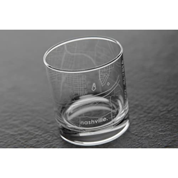 Well Told Nashville Map Rocks Glass for Whiskey Lovers