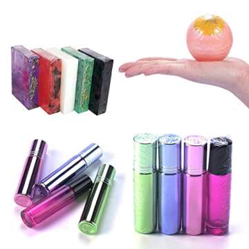 DecorRom Shrink Wrap Bags 200 pcs - 6 x 6 Inch - Bonus Mini Heat Sealer - Bags for Bath Bombs, Handmade Soaps and DIY Crafts