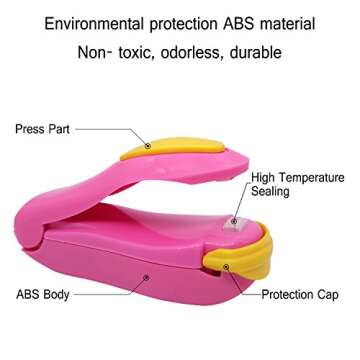 DecorRom Shrink Wrap Bags 200 pcs - 6 x 6 Inch - Bonus Mini Heat Sealer - Bags for Bath Bombs, Handmade Soaps and DIY Crafts